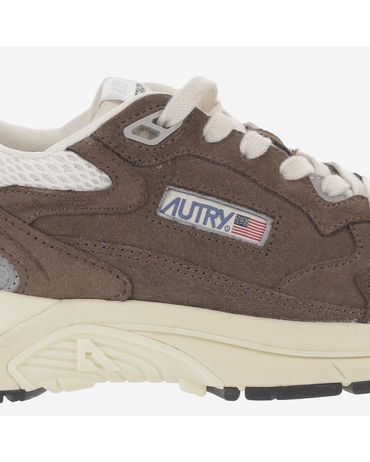 Autry Brown Suede Mesh Terry Sneakers