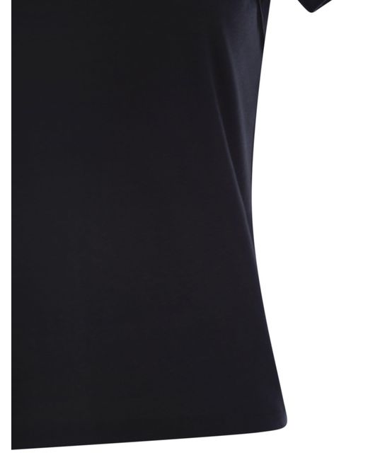 Majestic Black Crew-Neck Short-Sleeved Cotton T-Shirt