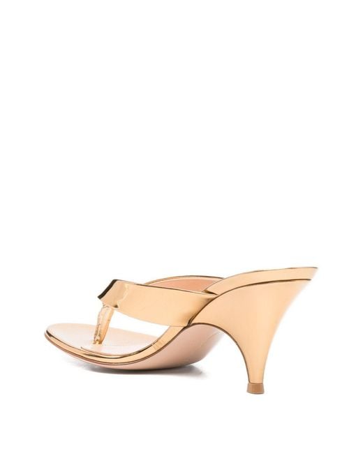 Gianvito Rossi Natural Sofia Leather Thong Sandals