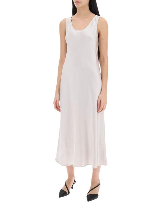 Max Mara White "Mid-Length Satin Dress