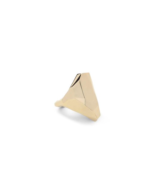 Lanvin Metallic Cubic Metal Brass Ring