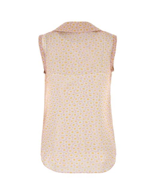 Gucci Pink Printed Silk Top With Neck Bow