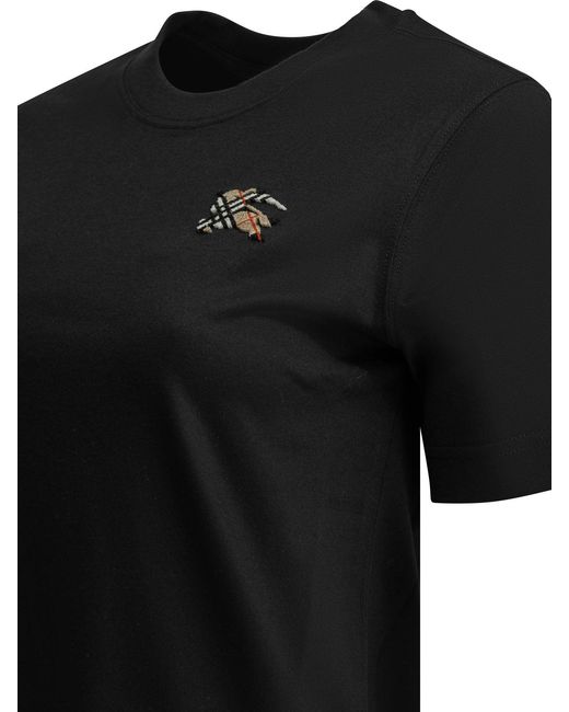 Burberry Black "Knight Check" Crewneck T-Shirt