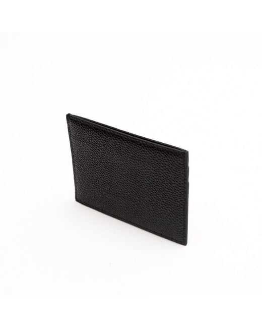 Thom Browne Black Pebbled Leather Cardholder for men