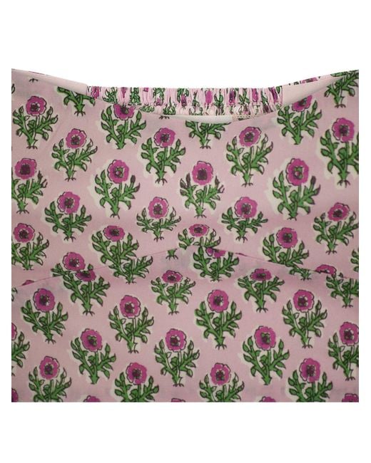 Mc2 Saint Barth Pink Crop Top With Floral Print