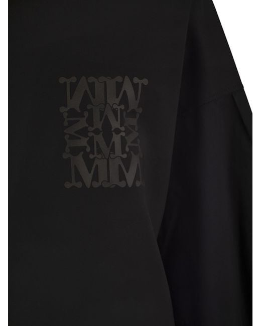 Max Mara Black Agora Poplin T -Shirt -Kleid
