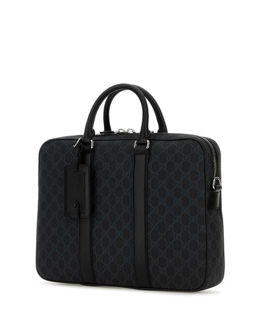 Gucci Black Gg Supreme Fabric Briefcase for men