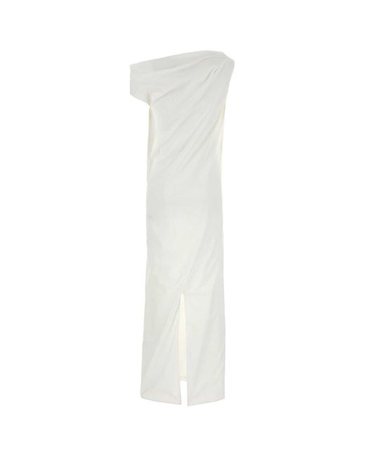ワンピース ARMARIUM White stretch poplin Tiche one-shoulder dress ARMARIUM Stretch Poplin Tiche One Shoulder Dress in White