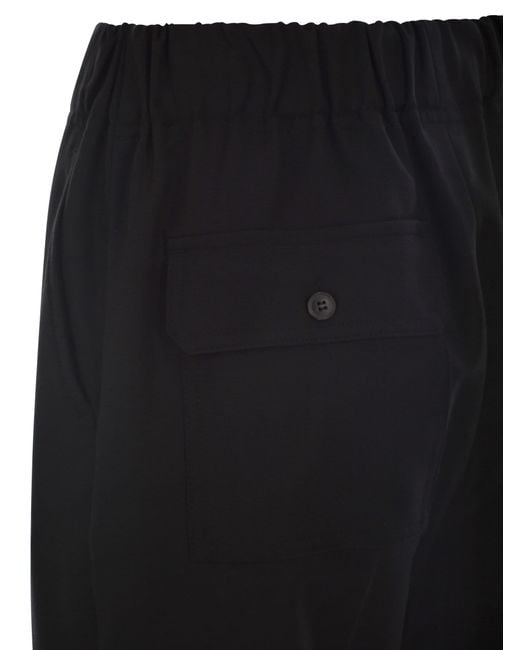 Weekend by Maxmara Black Hateley Wool Flannel Trousers