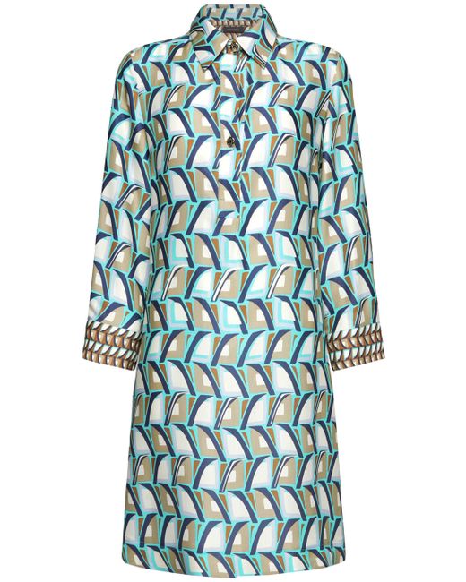 Elena Miro Blue Elena Miro "gedrucktes chemierteres Kleid