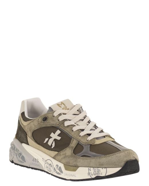 Premiata Green Mase25 8022 Trainers With Side Logo for men