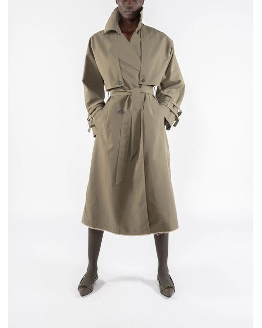 OOF WEAR Oof Draagtgrench Jas 2 In 1 Geborduurd In Gabardine 9285 in het Natural