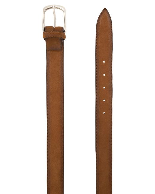 Alberto Luti White Inverted Leather Belt for men