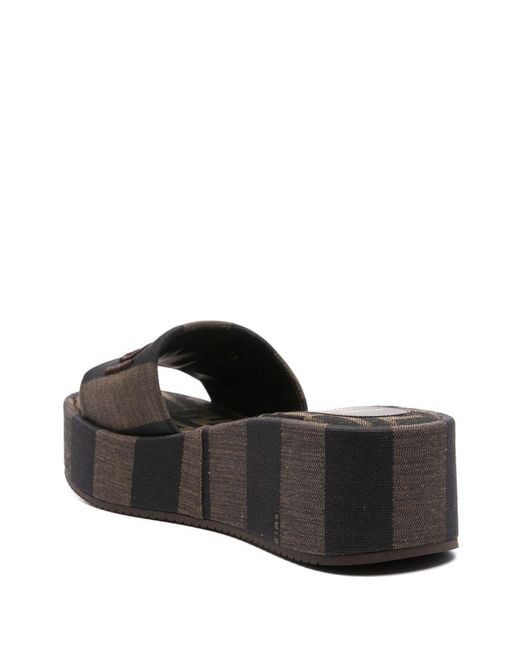 Fendi Gray Sunshine Flatform Sandals