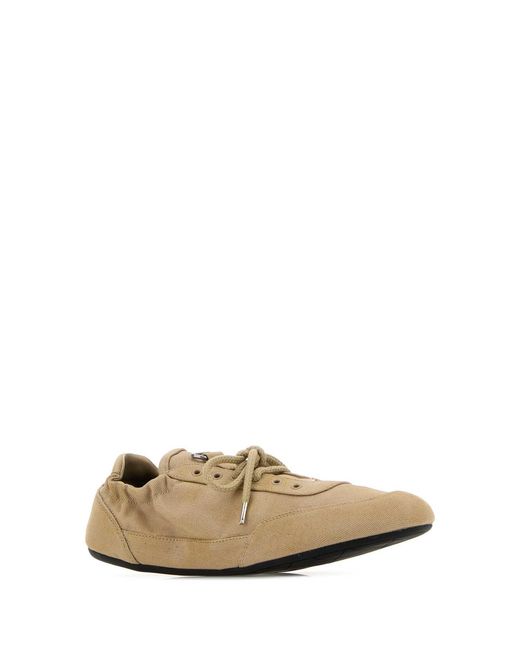 Prada White Canvas Collapse Sneakers