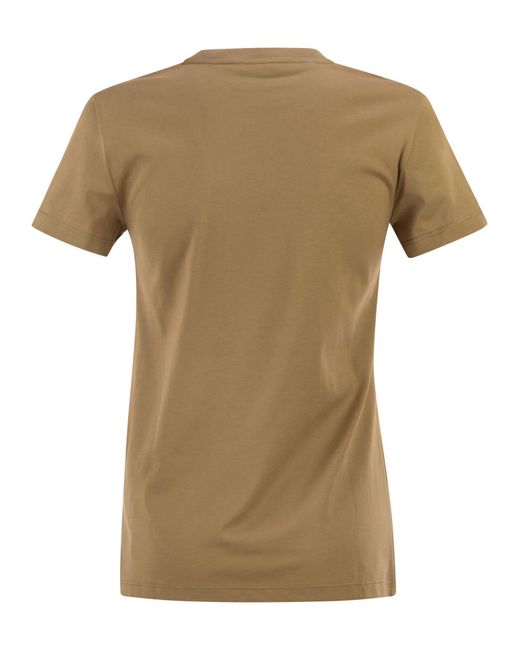 Max Mara Natural Mxmgiovane T Shirt With Monogram Logo