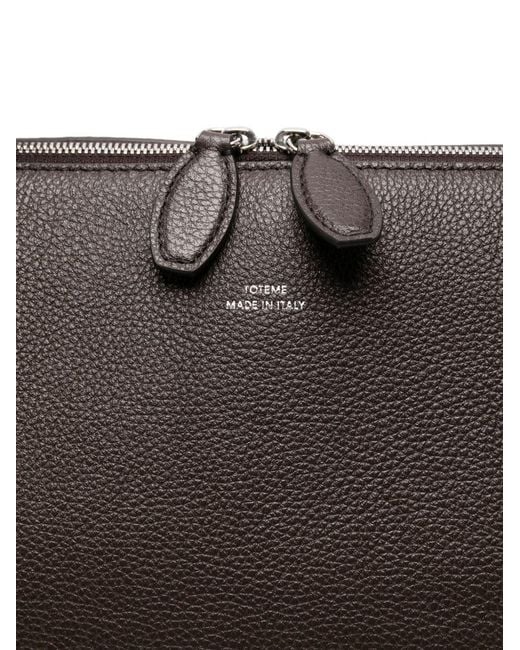 Totême Black Grained Leather 'Day' Tote Bag