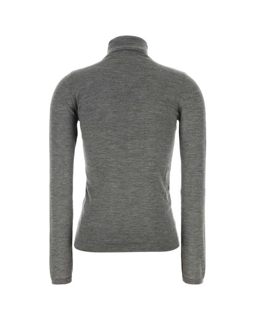Brunello Cucinelli Gray Solid Turtle Neck Sweater