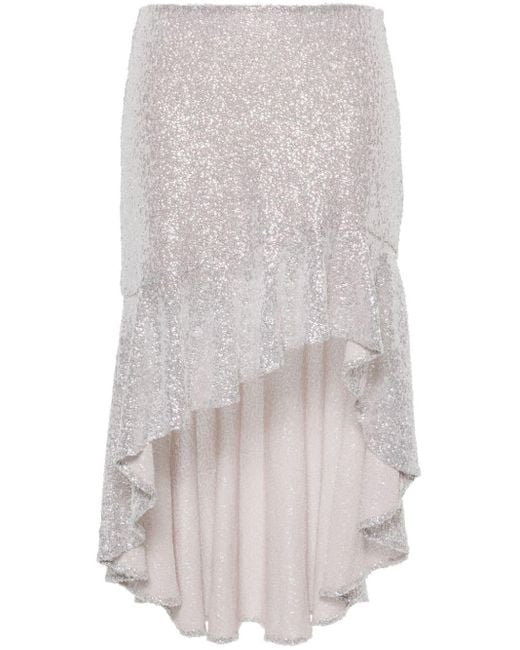 IRO White Asymmetrischer Rock Mit Pailletten