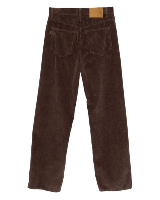 Haikure Brown Cotton Ribbed Trousers