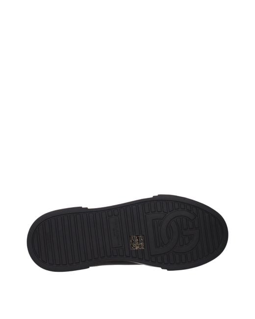 Dolce & Gabbana Black Portofino Uomo Sneakers Leather