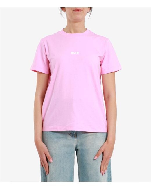 MSGM Pink T Shirts And Polos