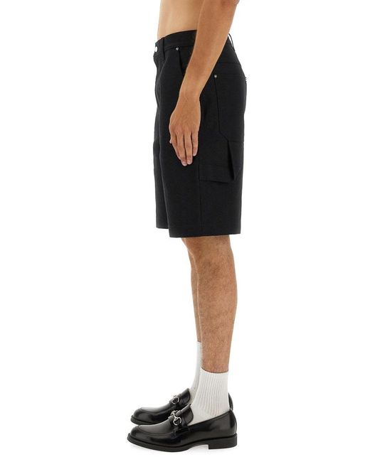 Gucci Black Gg Jacquard Denim Shorts for men