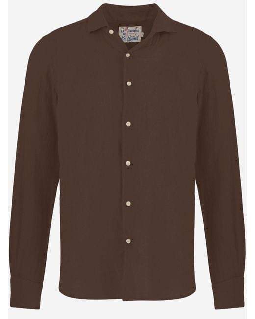 Mc2 Saint Barth Brown Linen Shirt for men