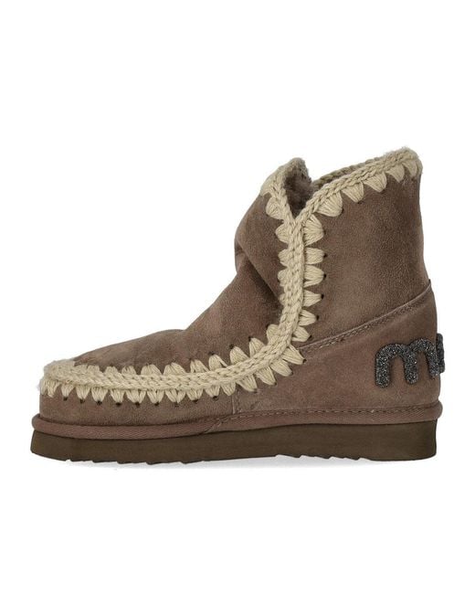 Mou Brown Eskimo 18 Glitter Logo Elephant Boot