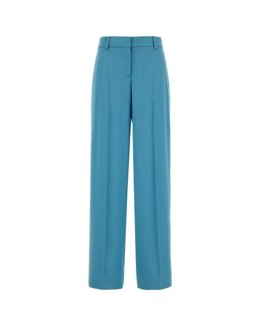Stella McCartney Blue Light- Satin Wide-Leg Pant