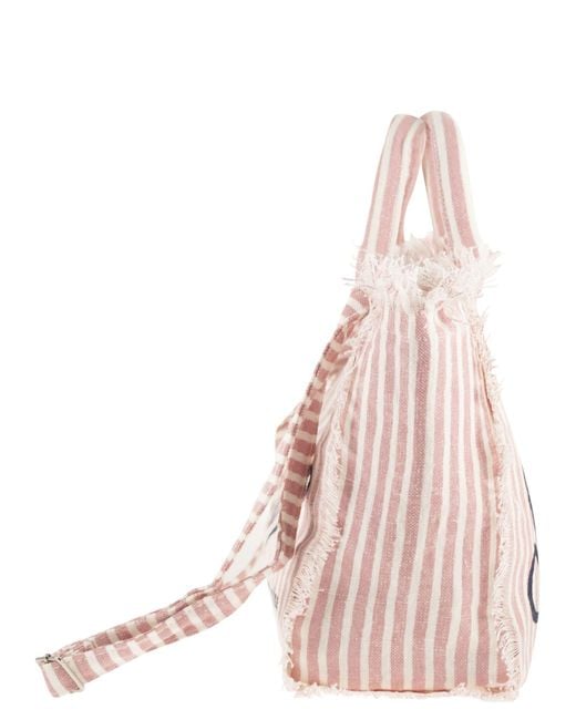 Mc2 Saint Barth Pink Colette Linen Handbag