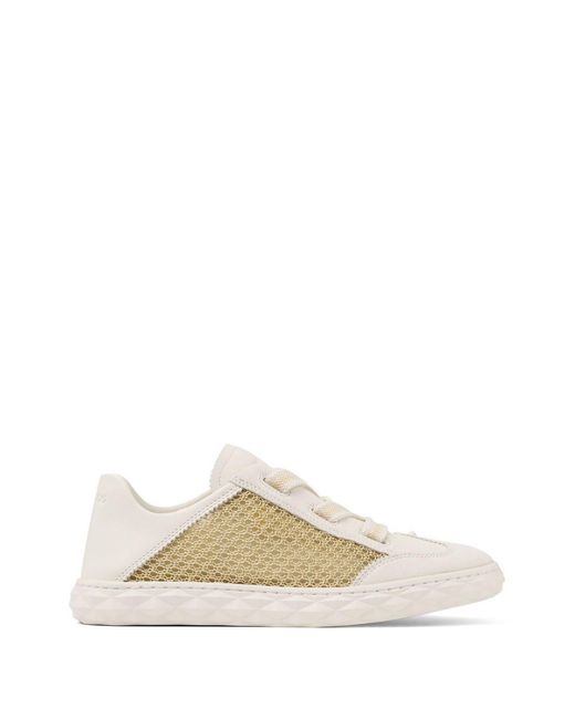 Jimmy Choo White Diamond Leather Sneakers