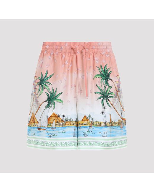 Casablanca Pink Ethereal Silk Shorts for men