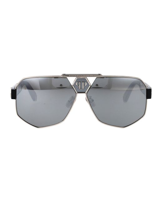 Philipp Plein Gray Sunglasses for men