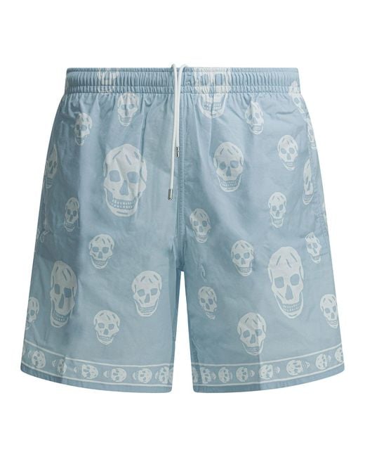 McQueen Blue Polyamide Swimwear for men