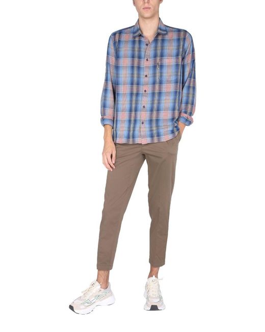 YMC Blue "Curtis" Shirt for men