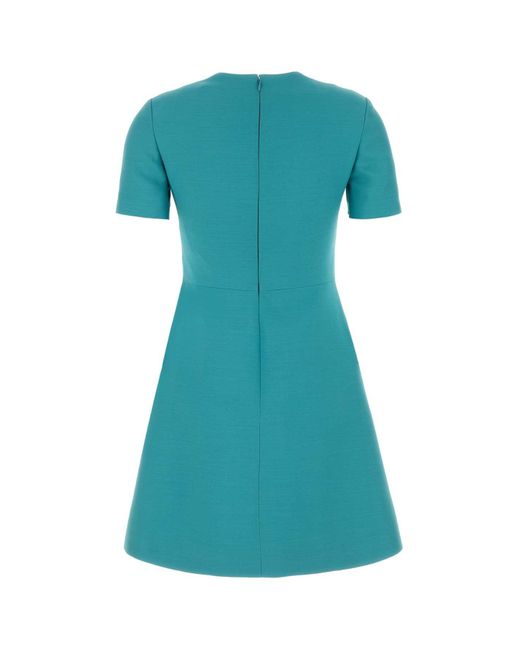 Valentino Garavani Blue Wool Blend Dress