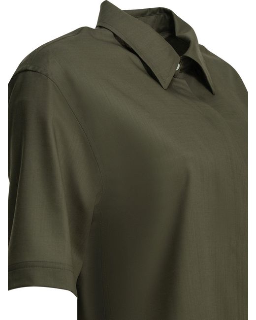 Herno Green Virgin Wool Casual Shirt