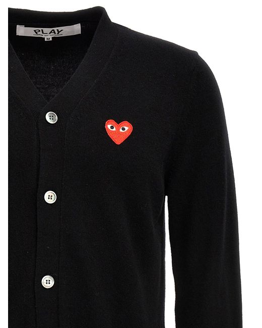 COMME DES GARÇONS PLAY Black 'Heart' Cardigan for men