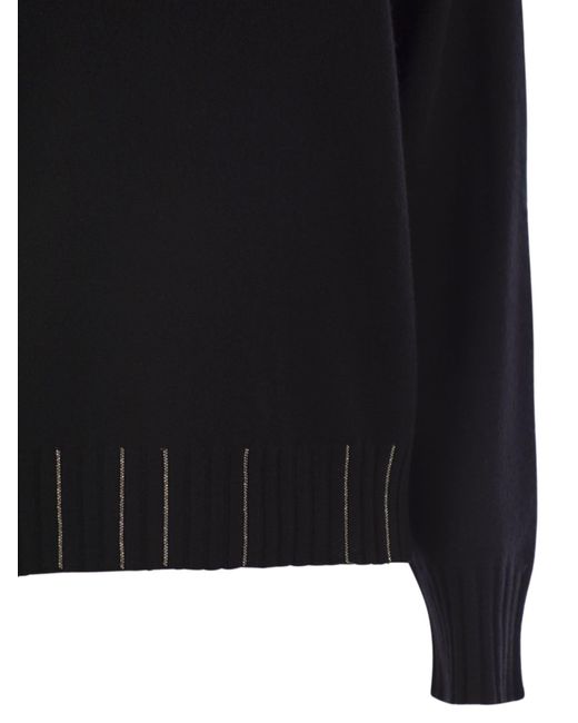 Fabiana Filippi Black Platinum Crew-Neck Jumper