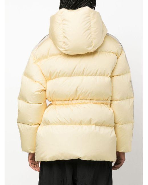Palm Angels Natural Gefütterte Jacke Mit Streifen