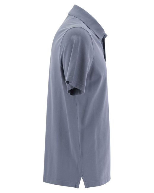 Paul & Shark Blue Garment-dyed Pique Cotton Polo Shirt for men