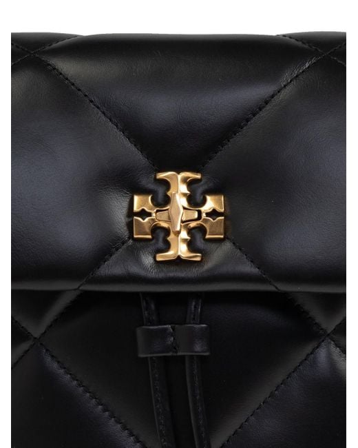 Tory Burch Kira Diamond Mini Leather Backpack in het Black