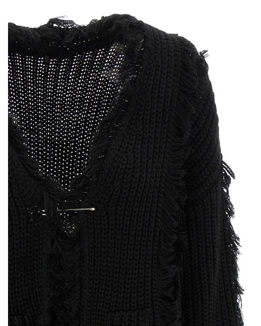 R13 'fringe' Vest in het Black