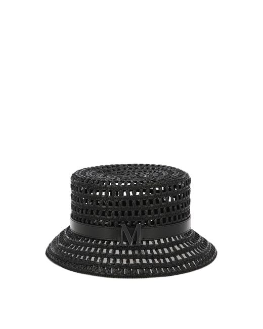 Cappello bucket in rafia di Max Mara in Black