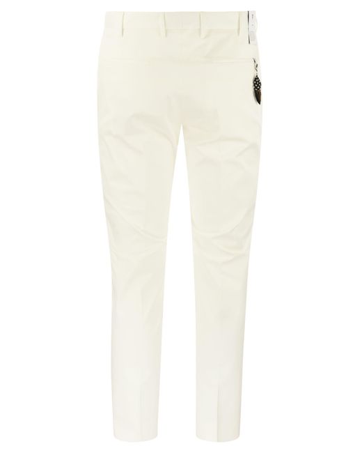 PT Torino White Dieci Cotton Trousers