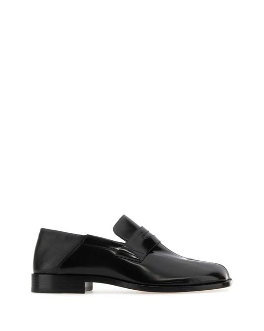 Maison Margiela Black Leather Tabi Loafers
