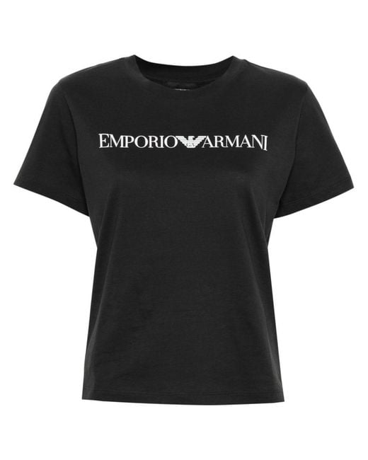 Emporio Armani Black Logo Cotton T-Shirt