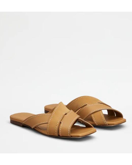 Tod's Brown Leather Flat