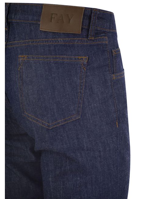Pantaloni tascabili denim 5 di Fay in Blue